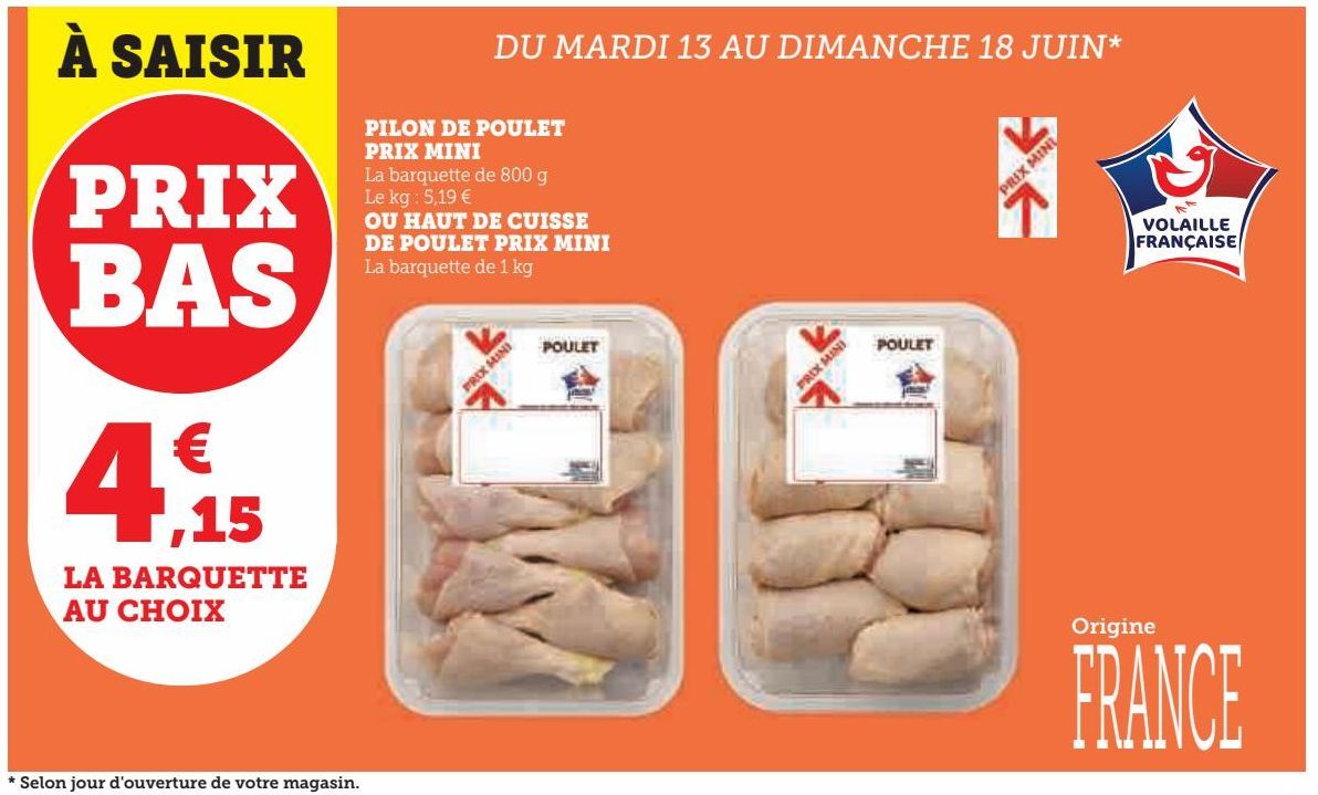 PILON DE POULET PRIX MINI