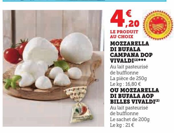 MOZZARELLA DI BUFALA CAMPANA DOP VIVALDI