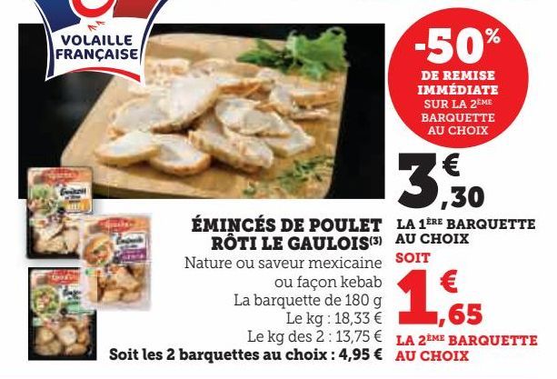 ÉMINCÉS DE POULET RÔTI LE GAULOIS