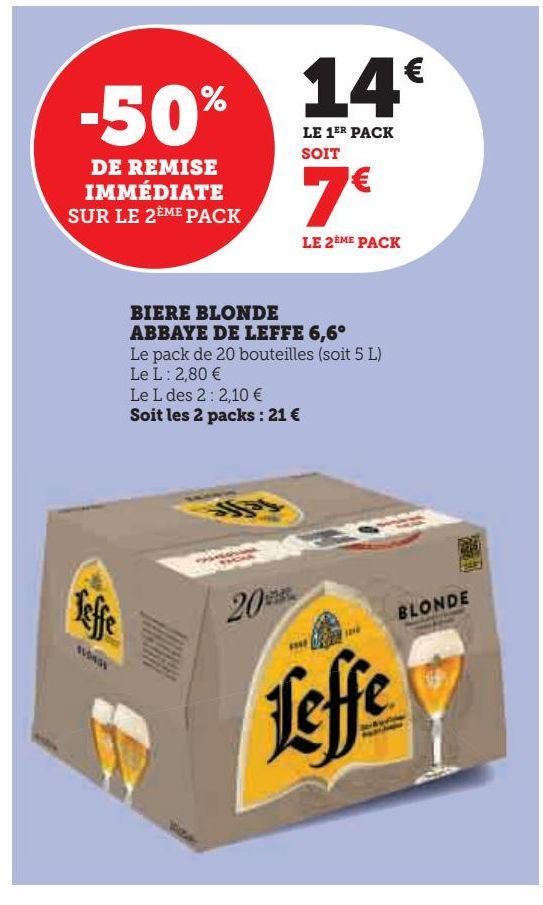 BIERE BLONDE ABBAYE DE LEFFE 6,6