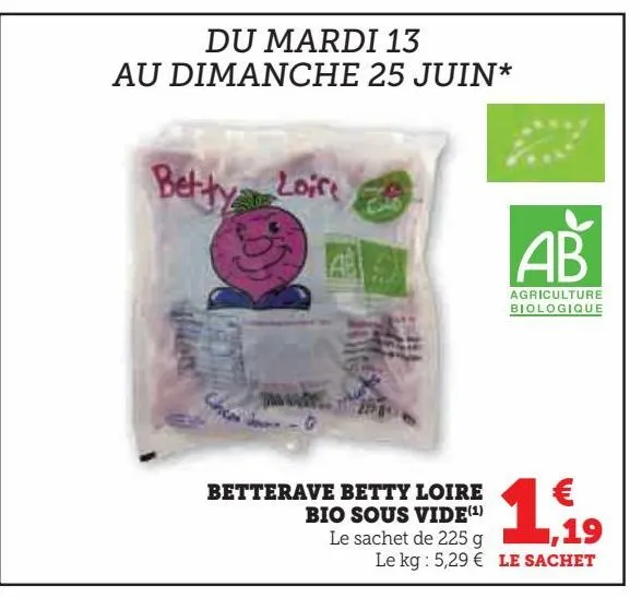 betterave betty loire bio sous vide