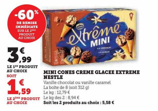 MINI CONES CREME GLACEE EXTREME NESTLE