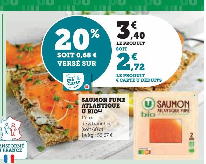 SAUMON FUME ATLANTIQUE U BIO