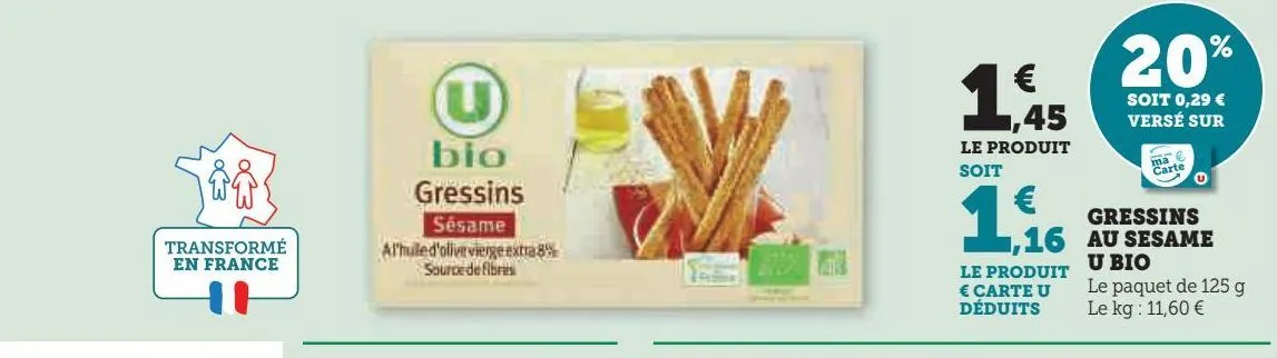 gressins au sesame u bio