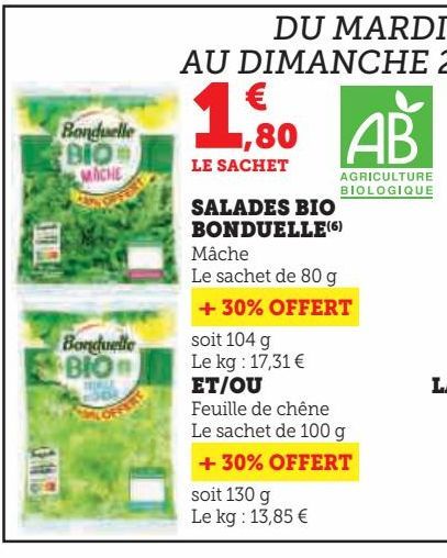 SALADES BIO BONDUELLE