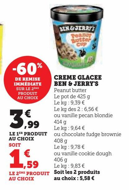 CREME GLACEE BEN & JERRY'S