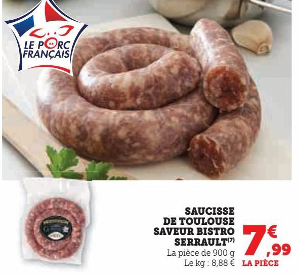 SAUCISSE DE TOULOUSE SAVEUR BISTRO SERRAULT