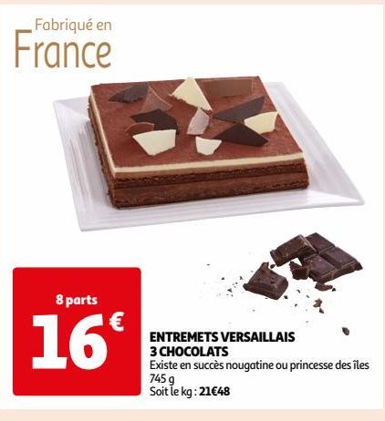 ENTREMETS VERSAILLAIS 3 CHOCOLATS