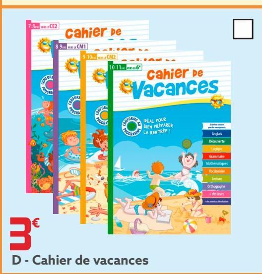 Cahier de vacances