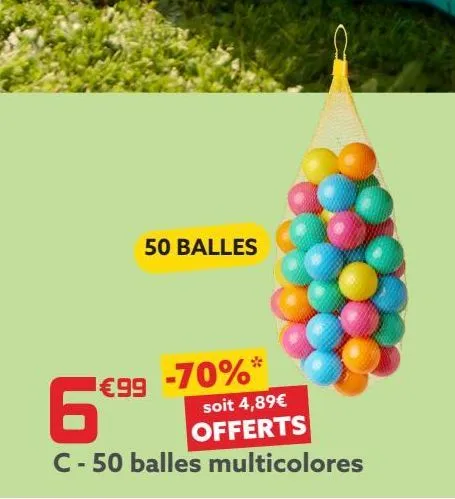 50 balles multicolores