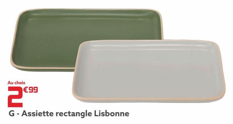 Assiette rectangle Lisbonne