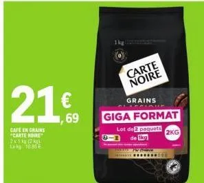 café en grains carte noire