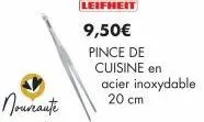 nourante  leifheit  9,50€  pince de  cuisine en acier inoxydable  20 cm 