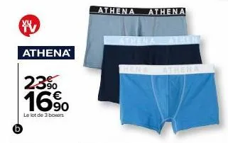 athena  23⁹0  169⁰  le lot de 3 boxers  athena athena 
