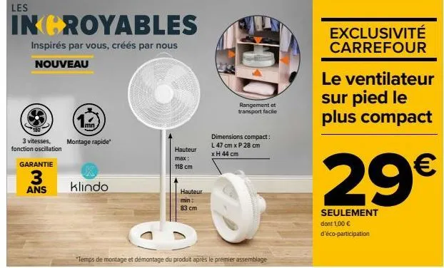 ventilateur sur pied carrefour