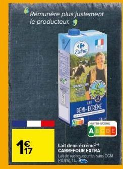 lait demi-écrémé Carrefour