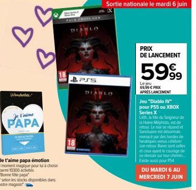 B  Wonderbox  Je t'aime  PAPA  wh  Je t'aime papa émotion  1 moment magique pour lui à choisir  parmi 10300 activités  "Bonne fête papa"  *selon les stocks disponibles dans votre magasine  18  PACK CR