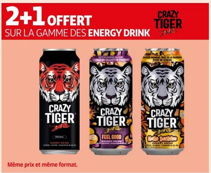 la gamme des energy drink crazy tiger