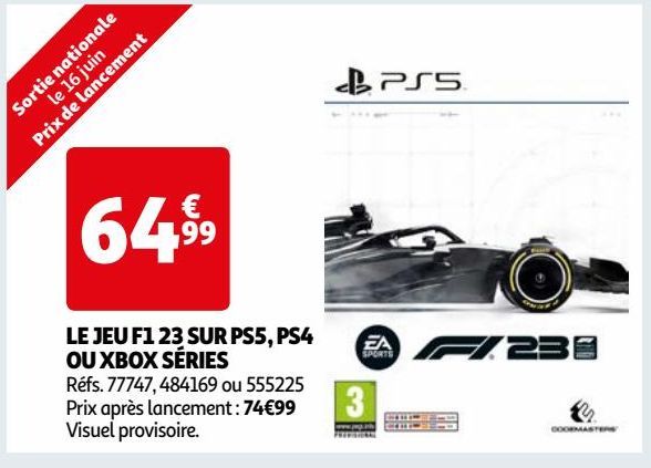 LE JEU F1 23 SUR PS5, PS4 OU XBOX SÉRIES