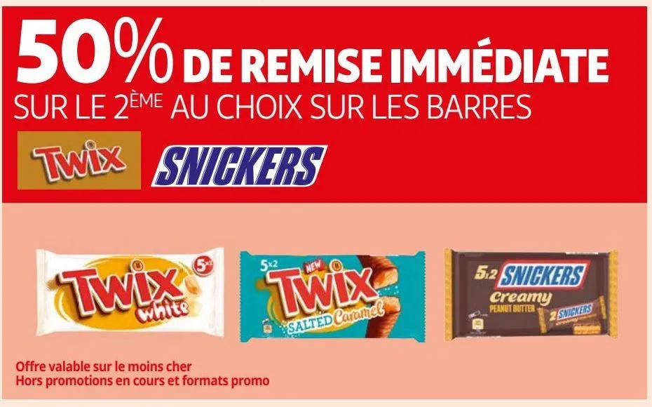 les barres twix snickers