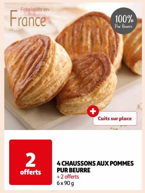 4 CHAUSSONS AUX POMMES PUR BEURRE + 2 offerts