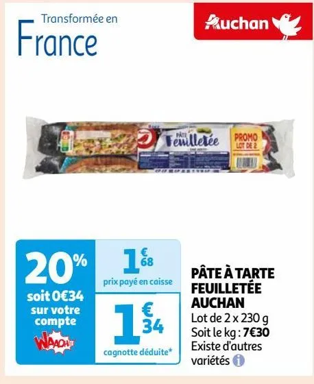 pâte à tarte feuilletée auchan