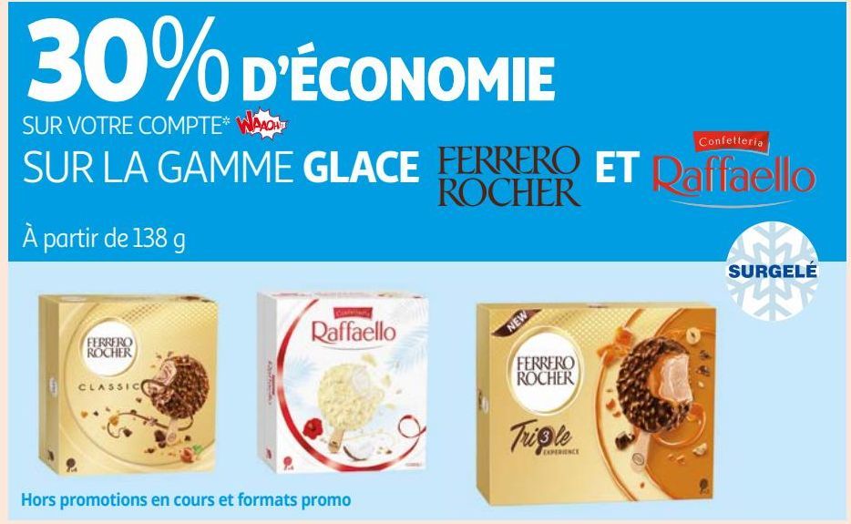 LA GAMME GLACE FERRERO ROCHER ET Raffaello