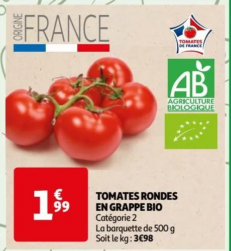 tomates rondes en grappe bio