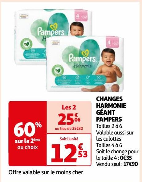 CHANGES HARMONIE GÉANT PAMPERS