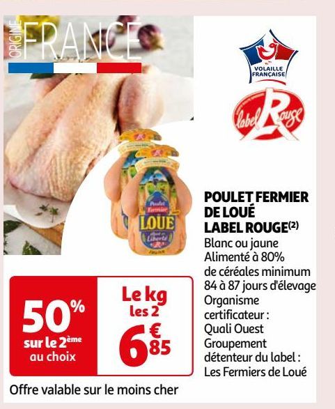 POULET FERMIER DE LOUÉ LABEL ROUGE