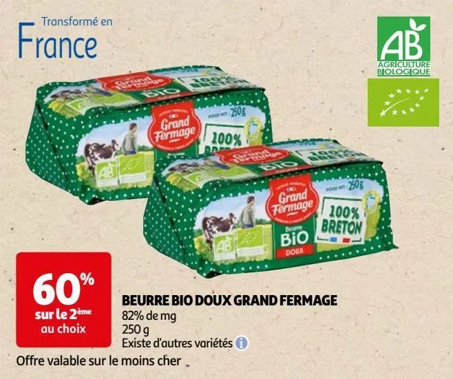 beurre bio doux grand fermage