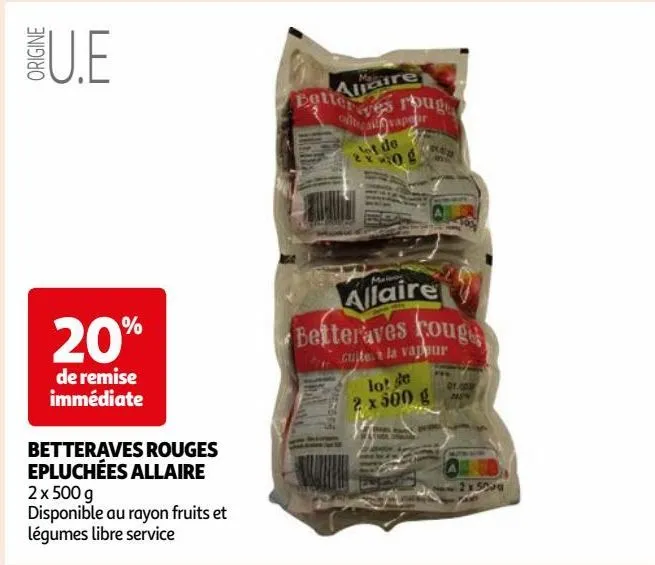 betteraves rouges epluchées allaire