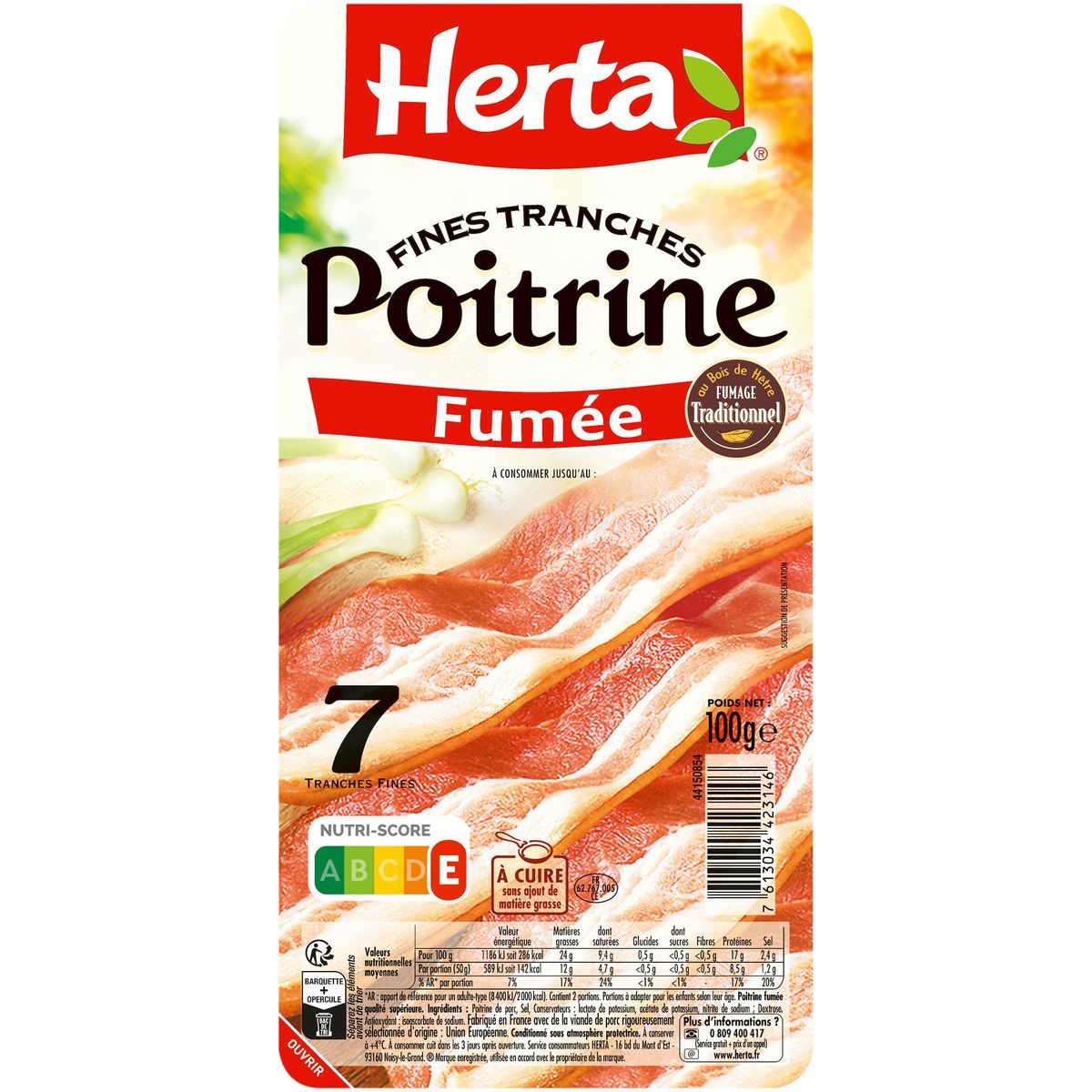 POITRINE FUMÉE FINES TRANCHES HERTA