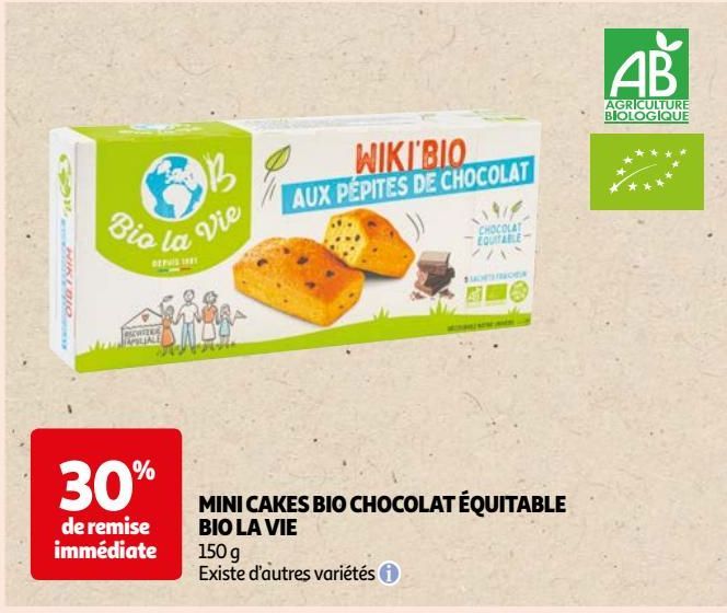  MINI CAKES BIO CHOCOLAT ÉQUITABLE BIO LA VIE