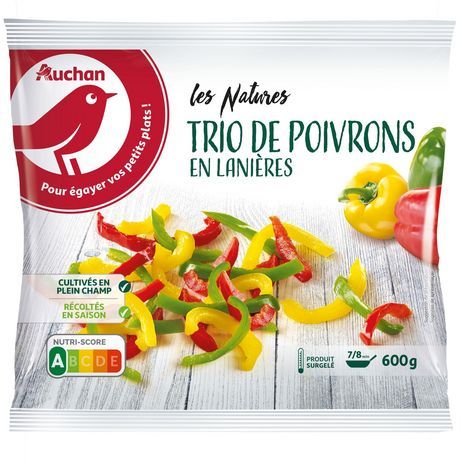  TRIO DE POIVRONS EN LANIÈRES SURGELÉS AUCHAN