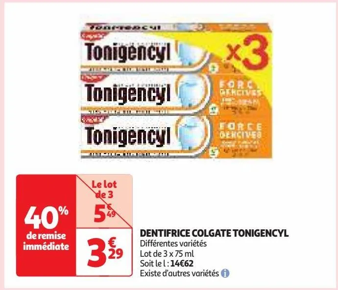 dentifrice colgate tonigencyl