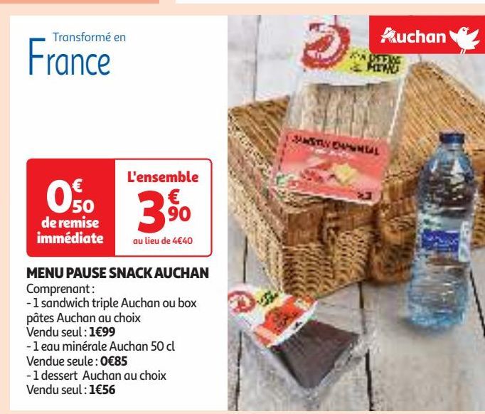 MENU PAUSE SNACK AUCHAN