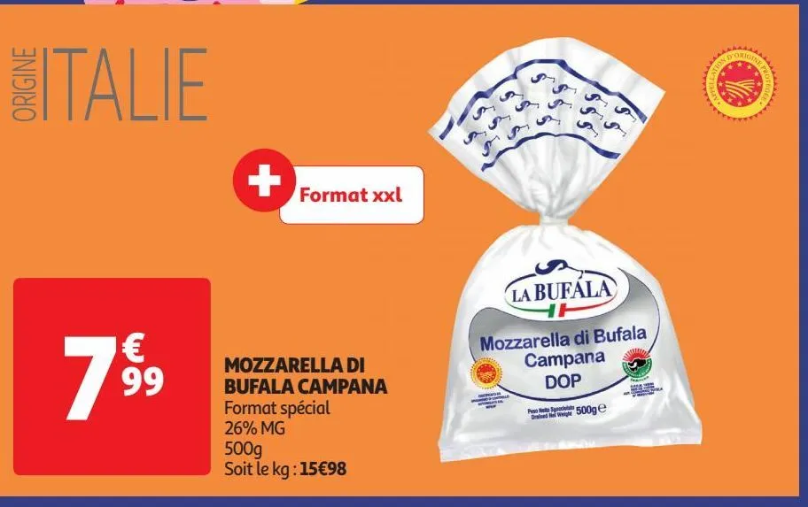 mozzarella di  bufala campana