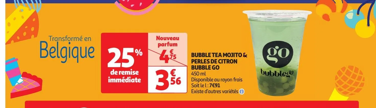 bubble tea mojito &  perles de citron  bubble go