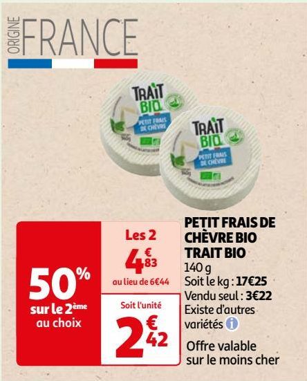 PETIT FRAIS DE CHÈVRE BIO TRAIT BIO