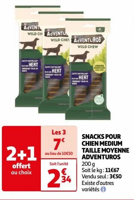 snacks pour chien medium taille moyenne adventuros