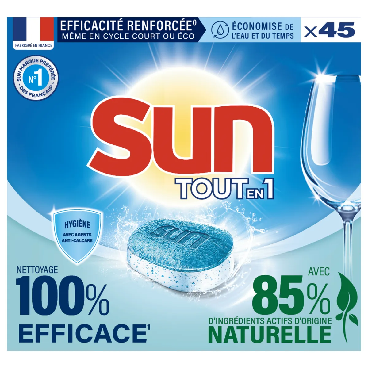 tablette lave-vaisselle tout en 1 sun