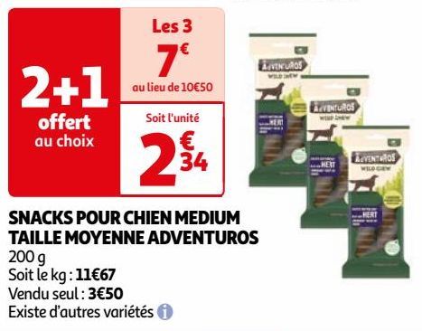 SNACKS POUR CHIEN MEDIUM TAILLE MOYENNE ADVENTUROS