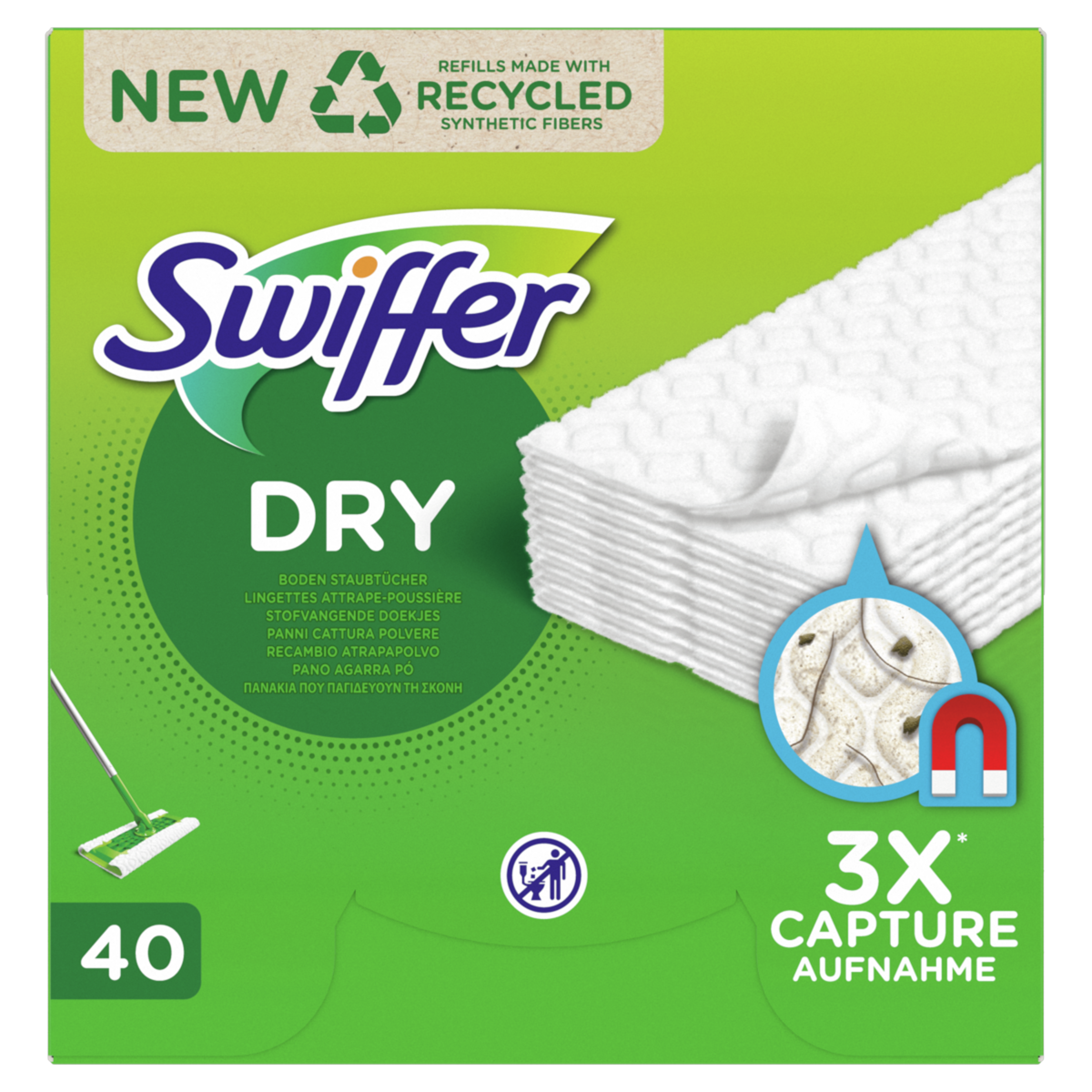 RECHARGES LINGETTES SÈCHES POUR BALAI ATTRAPEPOUSSIÈRE SWIFFER