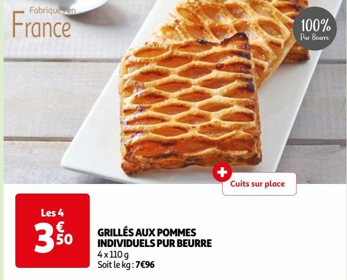 GRILLÉS AUX POMMES INDIVIDUELS PUR BEURRE