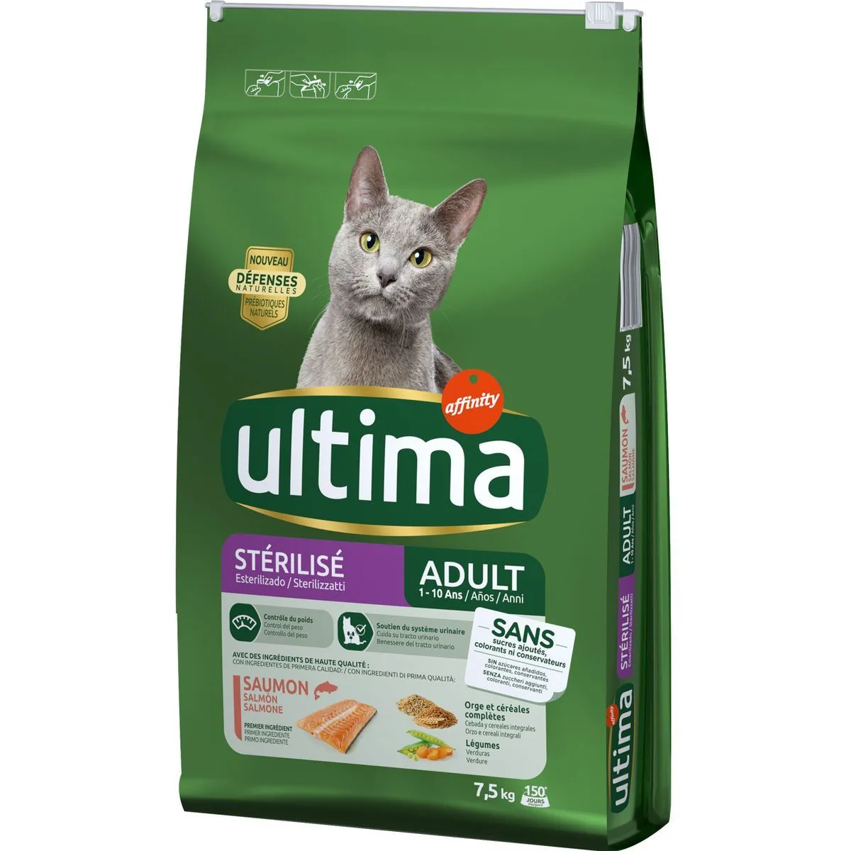 croquettes pour chat stérilisé au saumon ultima