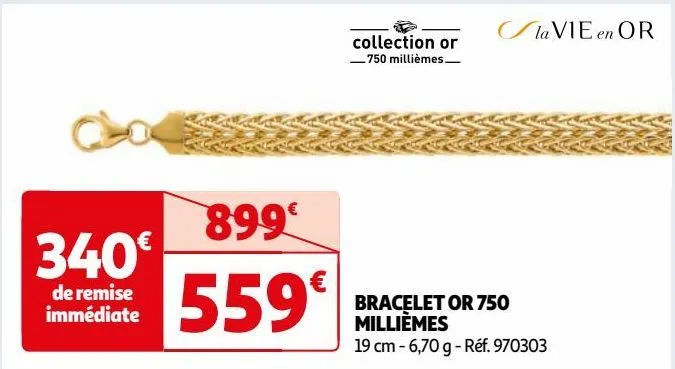 bracelet or 750 millièmes