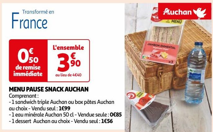  MENU PAUSE SNACK AUCHAN