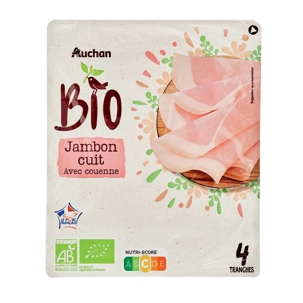 jambon supérieur filière auchan bio "cultivons le bon"