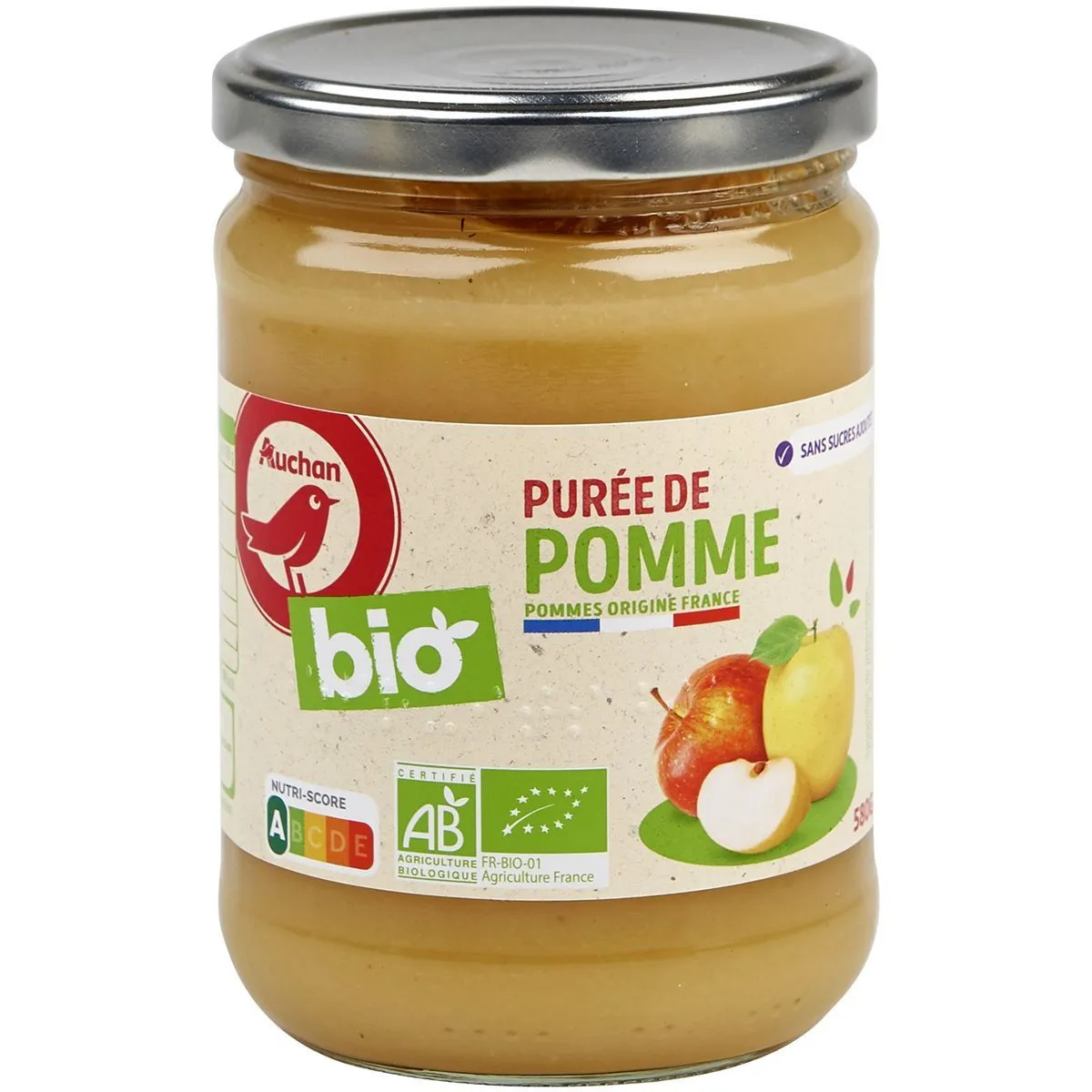 purée de pomme sans sucres ajoutés auchan bio